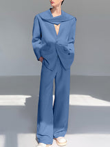 Men's Solid Color Twist Casual Two Pieces Outfit SKUL27314