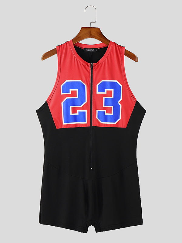 Mens Digital Print Colorblock Bodysuit SKUK99779