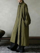 Men's Solid Color Button Long Hem Long Sleeve Shirt SKUL47949