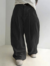 Men's Solid Crinkle Loose Draped Casual Pant SKUL23890