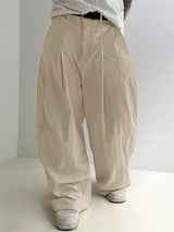 Men's Solid Crinkle Loose Draped Casual Pant SKUL23890