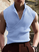 Mens Solid Color Textured Casual Tank SKUL09764