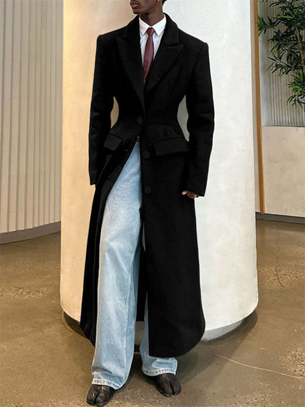 Men's Solid Color Slim Fit Long Sleeve Coat SKUL29760