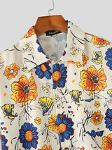 Mens Colorful Floral Print Short Sleeve Shirt SKUL17004