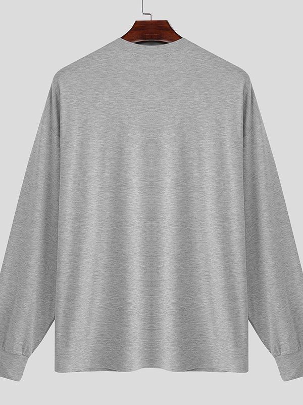 Men's 3D Floral Decor Knit Long Sleeve T-Shirt SKUL39786