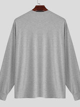 Men's 3D Floral Decor Knit Long Sleeve T-Shirt SKUL39786