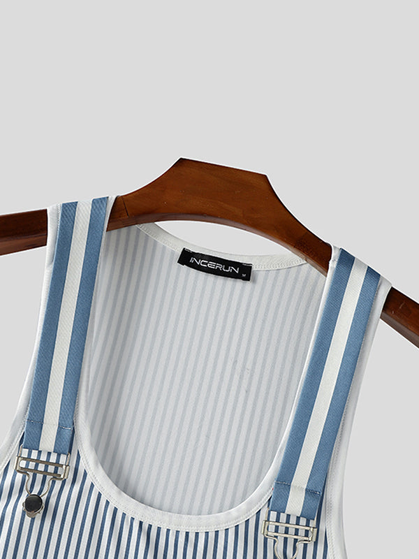 Men's Stripe Contrast Casual Tank SKUL24856