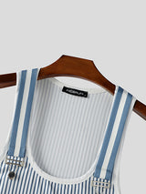 Men's Stripe Contrast Casual Tank SKUL24856