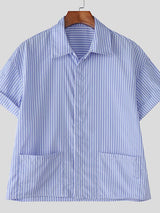 Men's Casual Striped Short Sleeve Shirt SKUL39784