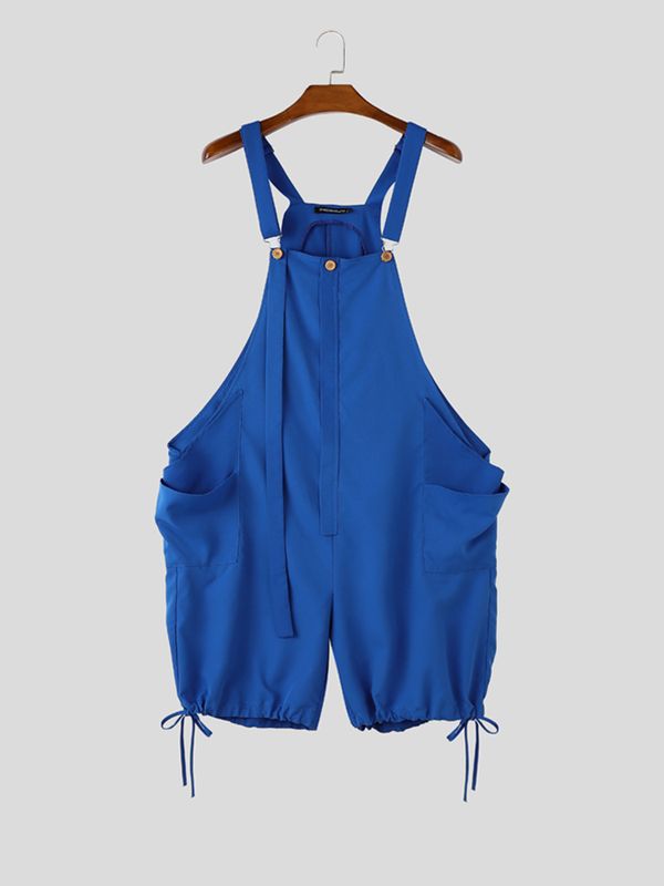 Men's Avant-Garde Oversized Drop-Crotch Drawstring Dungaree Jumpsuit SKUL63177