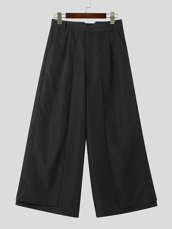 Mens Solid Casual Wide Leg Pants SKUK38261