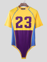 Men's Number Print Colorblock Bodysuit SKUL19005