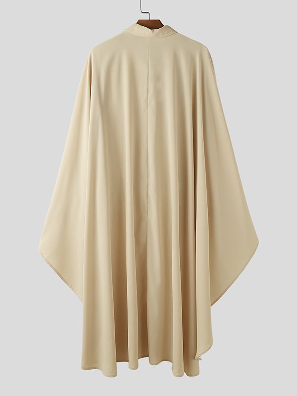 Men's Cape Patchwork Faux Two-Piece Long Sleeve Shirt SKUL32882