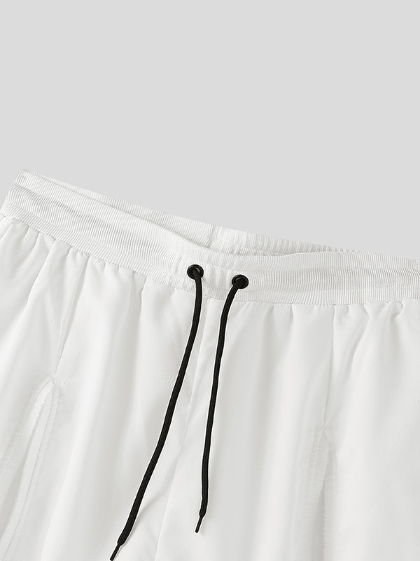 Mens Solid Color Slit Casual Short SKUL12449