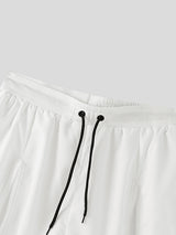 Mens Solid Color Slit Casual Short SKUL12449