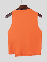 Men's Avant-Garde Deconstructed Asymmetry Layered Texture Tank SKUL58713