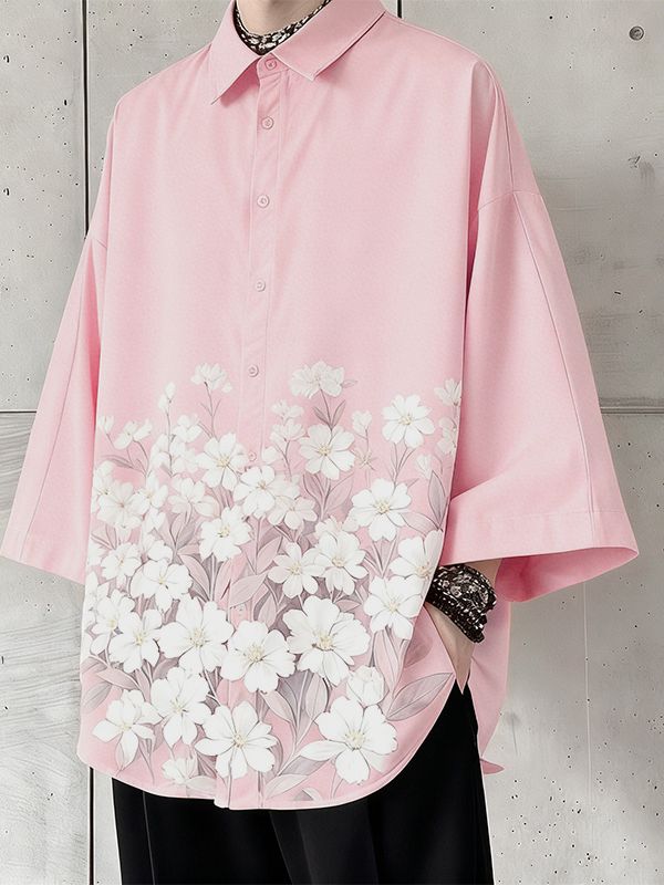 Men's Floral Print Long Sleeve Shirt SKUL48860