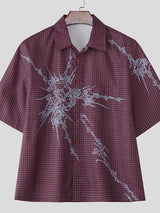 Men's Plaid Pattern Short Sleeve Shirt SKUL31876