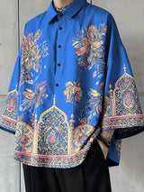 Men's Colorful Print 3/4 Length Sleeve Shirt SKUL49991