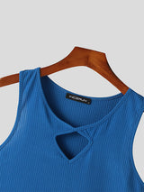 Mens Cutout Solid Knit Sleeveless Vest SKUK49439