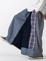 Men's Plaid Striped Colorblock Loose Pant SKUL24557