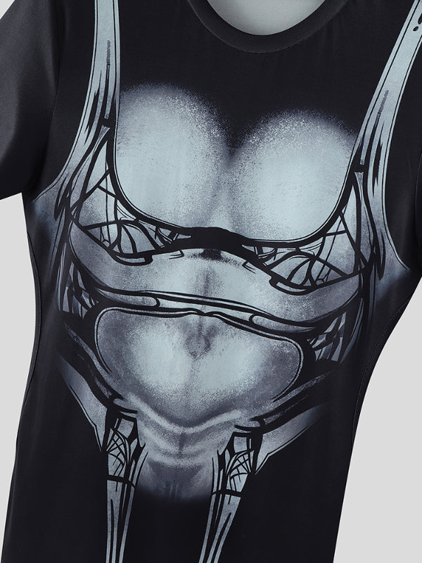 Men's Muscle Print Short Sleeve T-Shirt SKUL19742