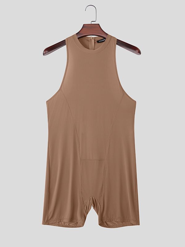 Men's Clubwear Semi-Sheer Mesh Crew Neck Bodysuit SKUL72611
