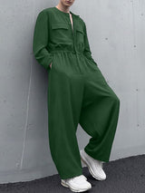 Men's 3D Pocket Loose Long Sleeve Jumpsuit SKUL50058