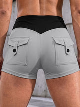 Men's Y2K High-Street Color-Blocked Glute-Enhancing Cargo Micro Short SKUL79633