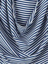 Men's Beach Resort Striped Deep U-Neck Cowl Drape Hooded Tank SKUL68289