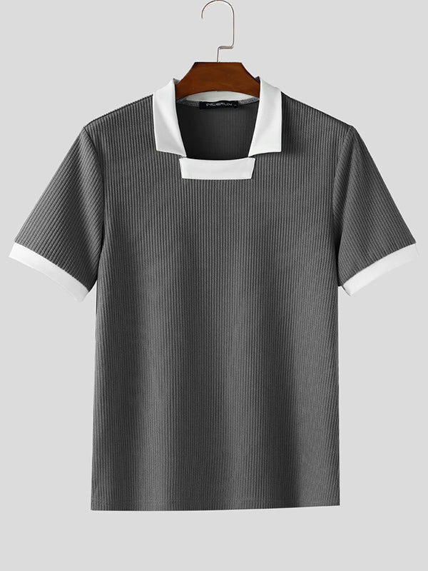 Mens Casual Colorblock Short Sleeve T-Shirt SKUL17019