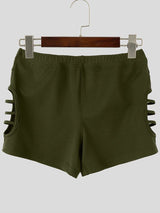 Men's Avant-Garde Dual Side Strappy Cutout Fitted Gym Boxer Short SKUL68422