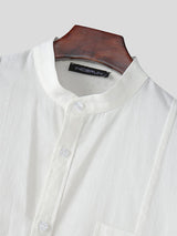 Mens Solid Color Casual Long Sleeve Shirt SKUK96672