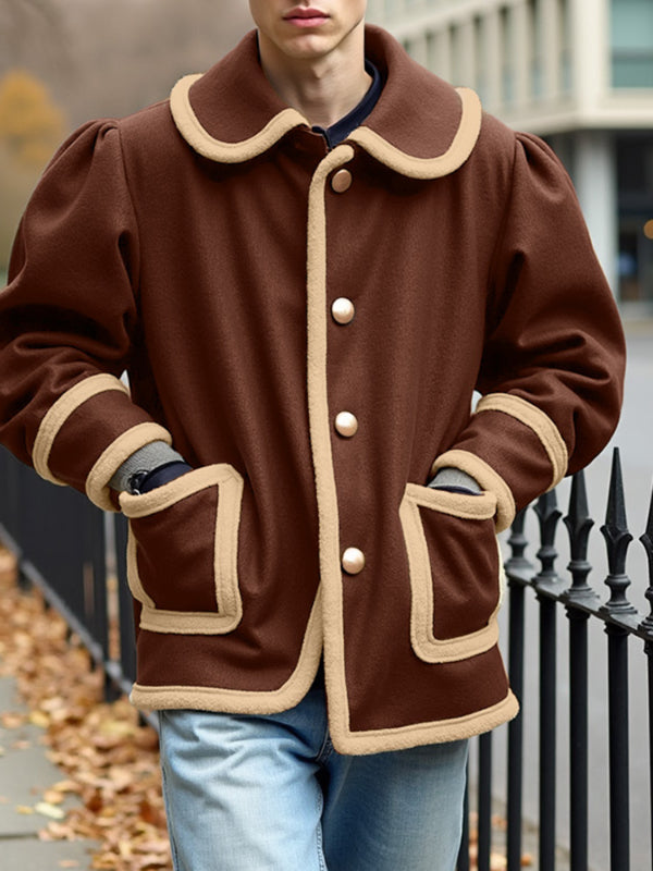 Men's Bold Contrast Edge Long Sleeve Jacket SKUL28510