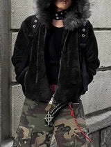 Men's Plush Hooded Long Sleeve Zip-Up Hoodie SKUL37705