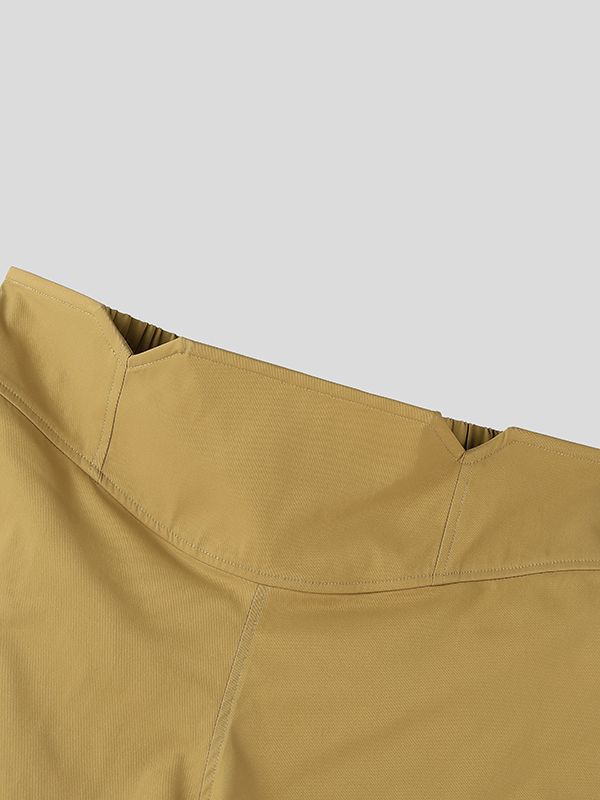 Men's Solid Color Loose High Waist Slit Short SKUL51927