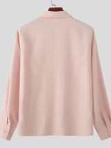 Men's Solid Color Zipper Long Sleeve Shirt SKUL51262