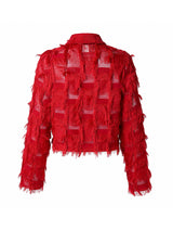 Men's Nightclub Party Semi-Sheer Fringe Button-Up Long Sleeve Shirt SKUL76467