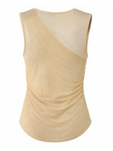 Men's Grecian Drape Asymmetric One-Shoulder Metal Spiral Ring Tank SKUL72438