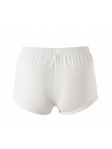Men's Avant-Garde Side Lace-Up Cutout Ribbed Knit Fitted Gym Short SKUL70263