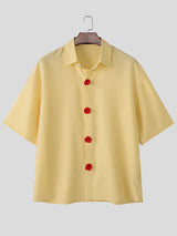 Mens 3D Floral Patchwork Plaid Half Sleeve Shirt SKUL08477