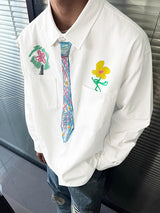 Mens Graffiti Print Long Sleeve Shirt SKUL07655