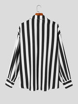 Mens Casual Striped Long Sleeve Shirt SKUK74129