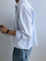 Men's Striped Casual Long Sleeve Shirt SKUL29763