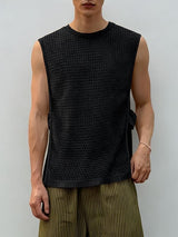Men's Avant-Garde Hollow Out Crochet Knit Tank SKUL55434