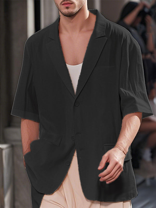 Mens Solid Textured Casual Blazer SKUL09686