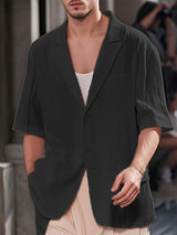 Mens Solid Textured Casual Blazer SKUL09686