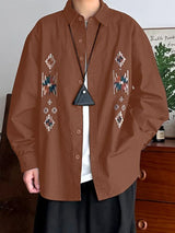 Men's Ethnic Print Long Sleeve Shirt SKUL45323