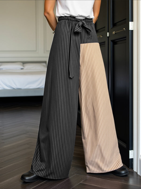 Mens Striped Colorblock High-Waisted Casual Pant SKUL16883