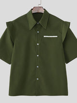 Men's Faux Two Piece Design Half Sleeve Shirt SKUL53154